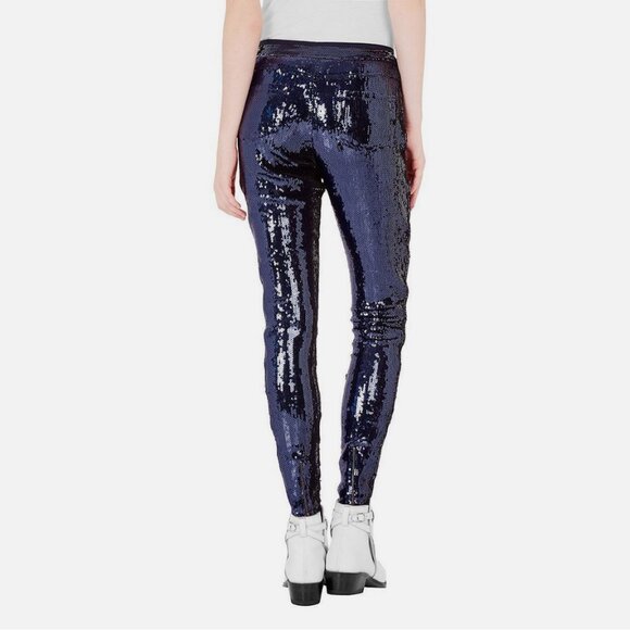 Sass & Bide Vinyl Rendition Blue Sequin Skinny Pant - Picture 5 of 10